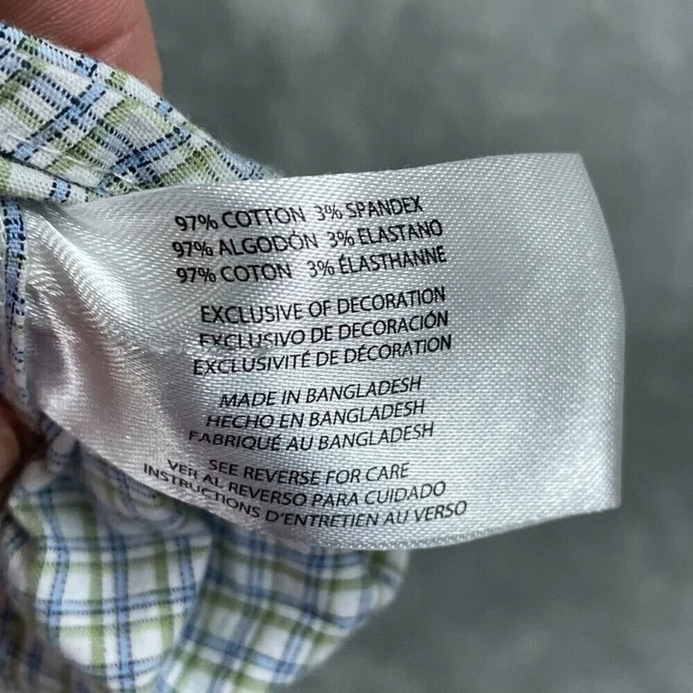 Banana Republic Slim Fit Plaid Dress Shirt XXL Long Sleeve Cotton a0965